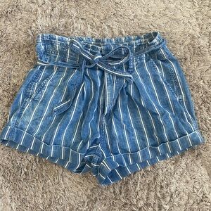 American Eagle striped jean shorts